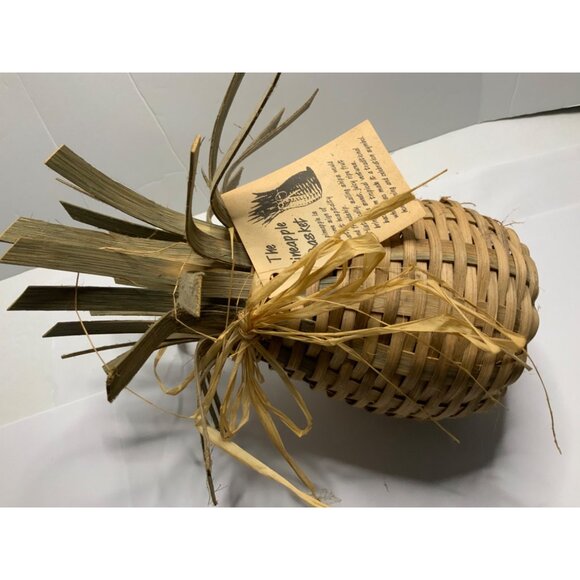 Handcrafted Pineapple Basket Woven Decor 5” Wide 10” Tall - Picture 8 of 8